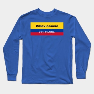 Villavicencio City in Colombian Flag Long Sleeve T-Shirt